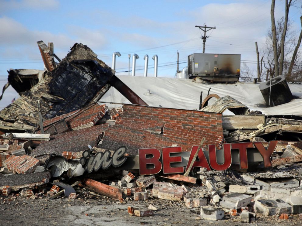 PHOTO: One of the buildings burned to the ground during protests after a grand jurt decided not to indict a police officer in the killing of an unarmed teenager, Nov. 25, 2014, Dellwood, Mo. 
