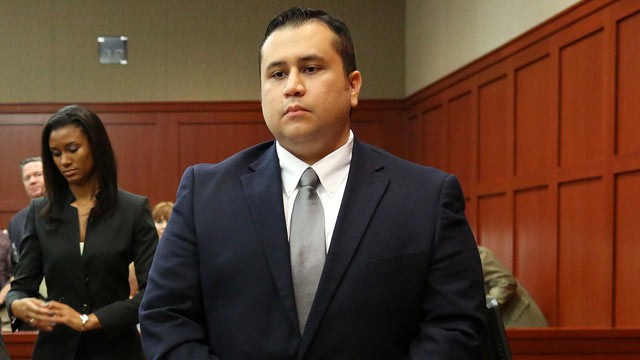 PHOTO: George Zimmerman stands in Seminole circuit court prior to the fourth day of his trial, in Sanford, Fla., June 13, 2013.