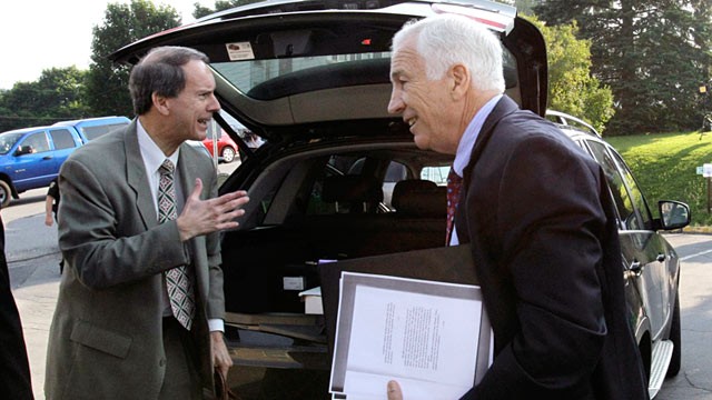 PHOTO: Jerry Sandusky and his lawyer