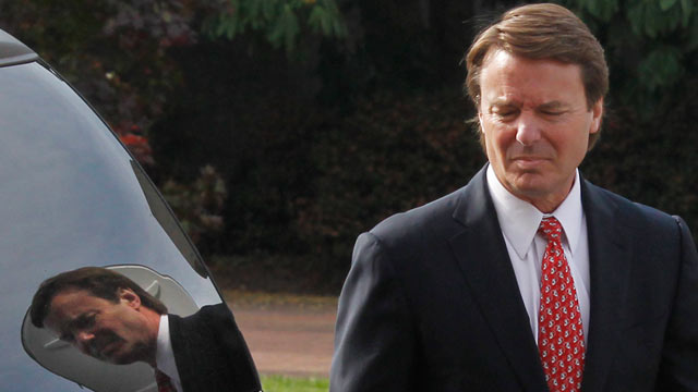 PHOTO: Former Sen. John Edwards arrives at the federal courthouse in Greensboro, N.C. on May 4, 2012.
