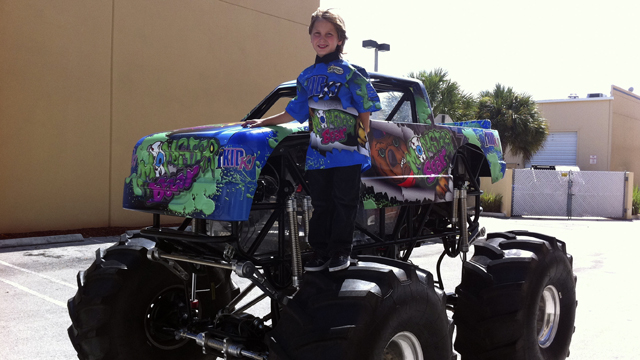 PHOTO: This August 2011 photo courtesy of Uncle Tod's Motorsports, Inc. shows  Kaid Jaret Olson-Weston with his half-scale monster truck.