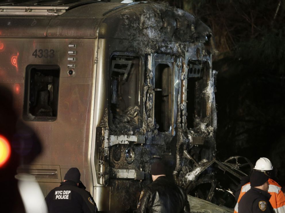 PHOTO: Emergency personnel work at the scene of a Metro-North Railroad passenger train and vehicle accident in Valhalla, N.Y., on Feb. 3, 2015.