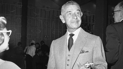 PHOTO: Restaurateur Mike Romanoff also known as Harry Gerguson on Oct. 2, 1957.