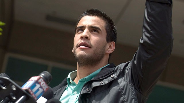 PHOTO: Nicolas Cendoya, 19, of Costa Mesa, credits God for rescuing him after being released from Mission Hospital in Mission Viejo, Calif. April, 7, 2013.