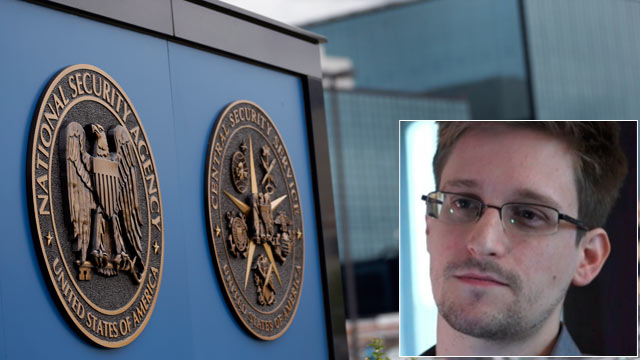 PHOTO: National Security Agency plaques are seen at the compound at Fort Meade, Md., June 6, 2013. Edward Snowden, seen here in an interview with The Guardian newspaper, told the newspaper he was the source of a series of leaked documents from the NSA.
