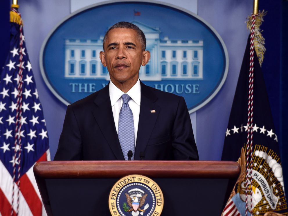 PHOTO: President Barack Obama speaks in the Brady Press Briefing Room of the White House in Washington, April 23, 2015. The president expressed condolences to families of Italian, American killed in counterterror operation.