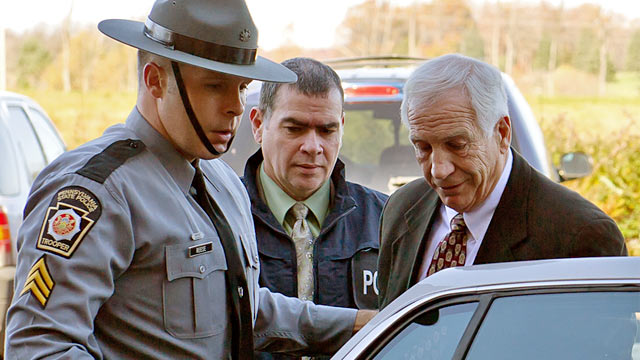 PHOTO: Gerald Jerry Sandusky in handcuffs