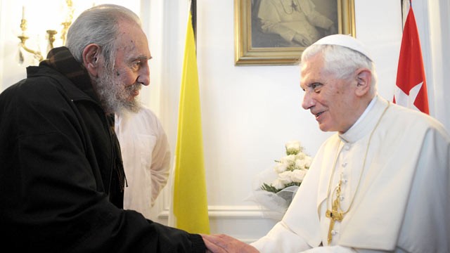 PHOTO: Pope Benedict XVI meets with Fidel Castro in Havana, March 28, 2012.