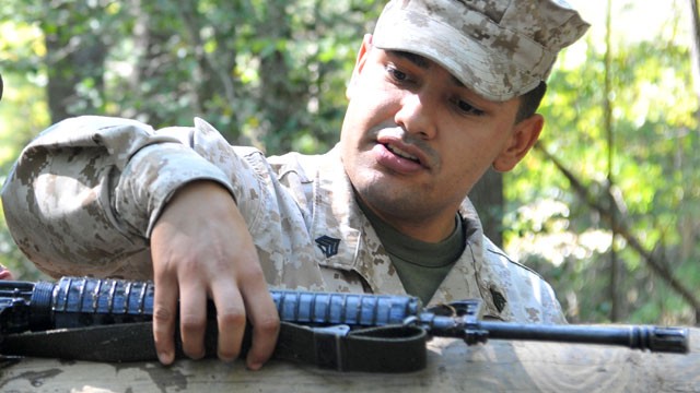 PHOTO: This undated image provided by the U.S. Marine Corps shows Sgt. Eusebio Lopez, an Officer Candidate School instructor, during the Quantico Leadership Venture at OCS on Sept. 21, 2012; Lopez, gunned down Lance Cpl. Sara Castromata and Cpl. Jacob Woo