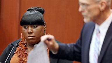 Witness Rachel Jeantel, left, continues her testimony to defense attorney Don West on day 14 of George Zimmerman's trial in Seminole circuit court in Sanford, Fla., June 27, 2013.