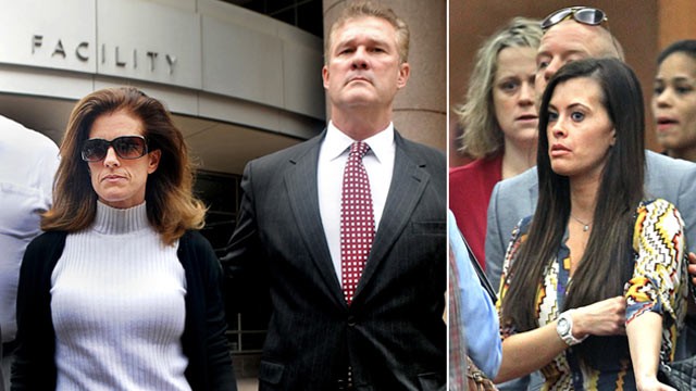 PHOTO:  Amy Senser leaves with her husband, former Minnesota Vikings football star Joe Senser, right, after a court appearance in Minneapolis. A