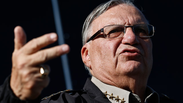 PHOTO: Maricopa County Sheriff Joe Arpaio speaks with the media in Phoenix on Jan. 9, 2013.