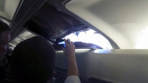 passenger photo of hole in southwest plane