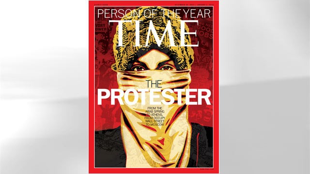 PHOTO: This image released by Time Magazine shows the Person of the Year issue featuring "The Protester.", Dec. 14, 2011.