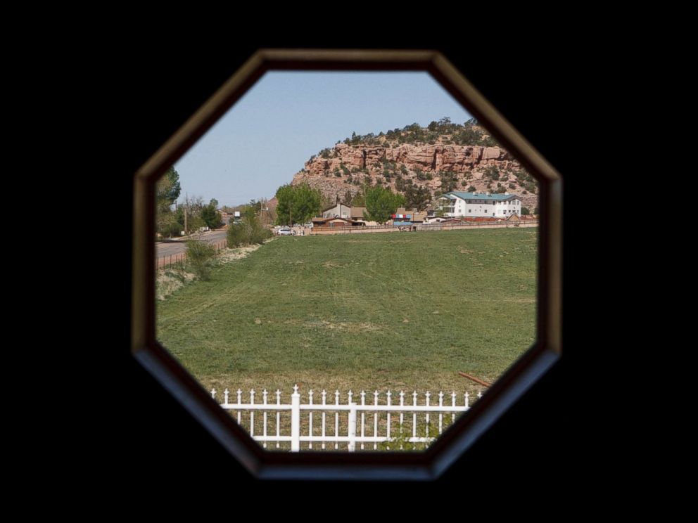PHOTO: In this April 26, 2013 photo, the view is seen outside a window of a home intended for the family of Warren Jeffs in Hildale, Utah.