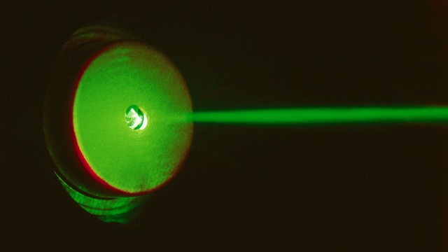 PHOTO: Green laser beam