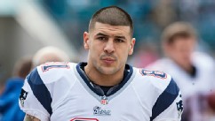 PHOTO: New England Patriots tight end Aaron Hernandez looks on during an NFL football game against the Jacksonville Jaguars at EverBank Field, Dec. 23, 2012, in Jacksonville, Fla.