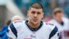 New England Patriots tight end Aaron Hernandez looks on during an NFL football game against the Jacksonville Jaguars at EverBank Field, Dec. 23, 2012, in Jacksonville, Fla.