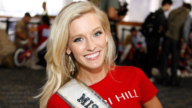 PHOTO: Miss Maryland, Allyn Rose attends a bike build in celebration of the 60th anniversary of the Miss USA Pageant and the 70th anniversary of the USO at Pier 88 on May 26, 2011 in New York City.