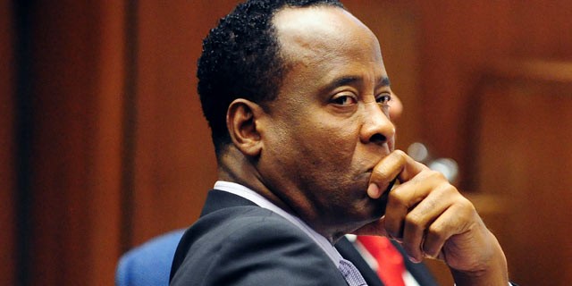PHOTO: Dr. Conrad Murray looks on during his involuntary manslaughter trial at the Los Angeles Superior Court, Oct. 12, 2011 in downtown Los Angeles, California.