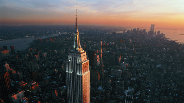 PHOTO: An elevated view of the Empire State Building in New York City.