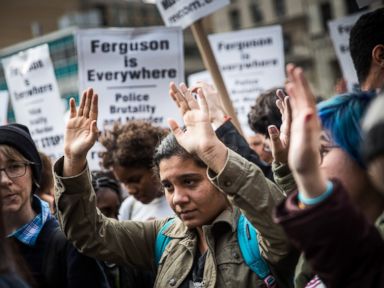 People Walk Out Of Work, School in Ferguson Protests