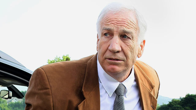 PHOTO: Jerry Sandusky arrives at his child sex abuse trial at the Center County Courthouse, June 22, 2012 in Bellefonte, Pennsylvania.