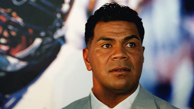 PHOTO: Junior Seau looks on during a press conference to announce his retirement from the NFL on August 14, 2006 at the Chargers Training Camp in San Diego, California.