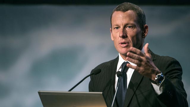 PHOTO: Global cancer advocate Lance Armstrong, chairman and founder of Livestrong, speaks, Aug. 29, 2012 in Montreal, Quebec, Canada.