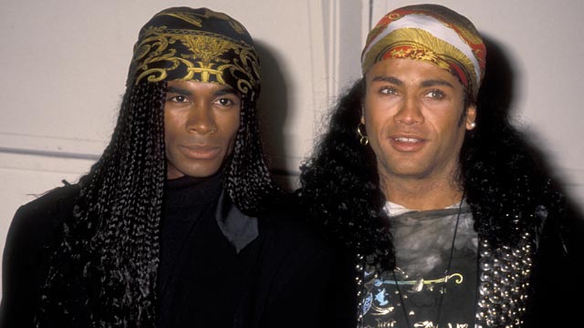 PHOTO: Musicians Rob Pilatus and Fab Morvan of Milli Vanilli attend the Milli Vanilli Press Conference on Nov. 20, 1990, at Ocean Way Recording Studios in Hollywood, Calif.