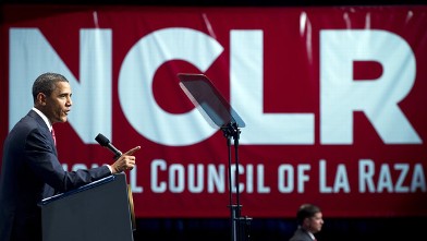 PHOTO: US President Barack Obama addresses the National Council of La Raza (NCLR) annual conference in Washington, DC, July 25, 2011.