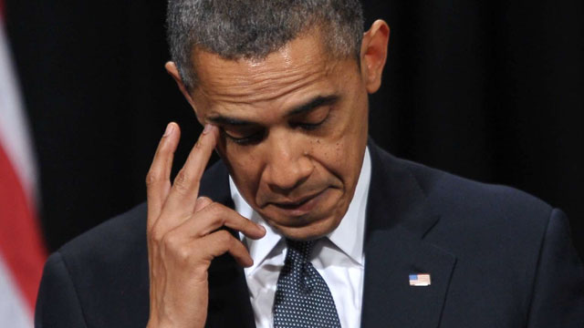PHOTO: US President Barack Obama speaks at a memorial service for the victims of the Sandy Hook Elementary School shooting on December 16, 2012 in Newtown, Connecticut.