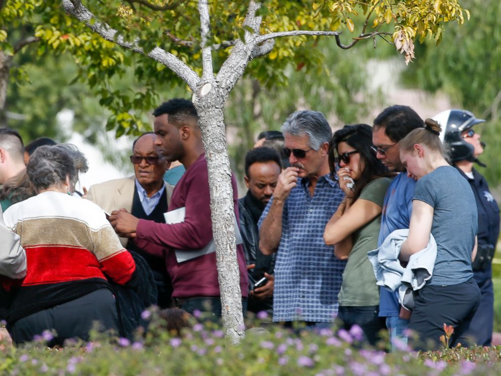 PHOTO: One week after the mass shooting at the Inland Regional Center in San Bernardino, the families and loved ones of the victims were allowed to stand outside the building for a quiet look, Dec. 9, 2015.