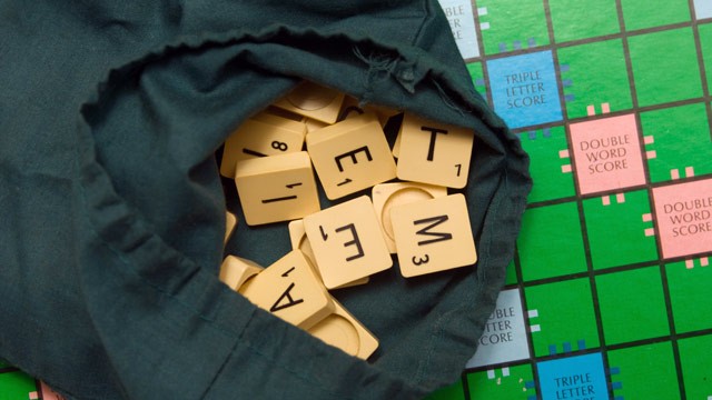 PHOTO: Scrabble board and tiles
