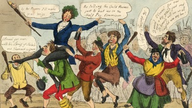 PHOTO: Irish politician and activist Daniel O'Connell, who championed the cause of Irish Catholics in Parliament, is depicted celebrating Saint Patrick's Day with his supporters in London.