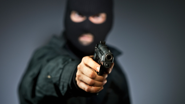thief stock photo gun