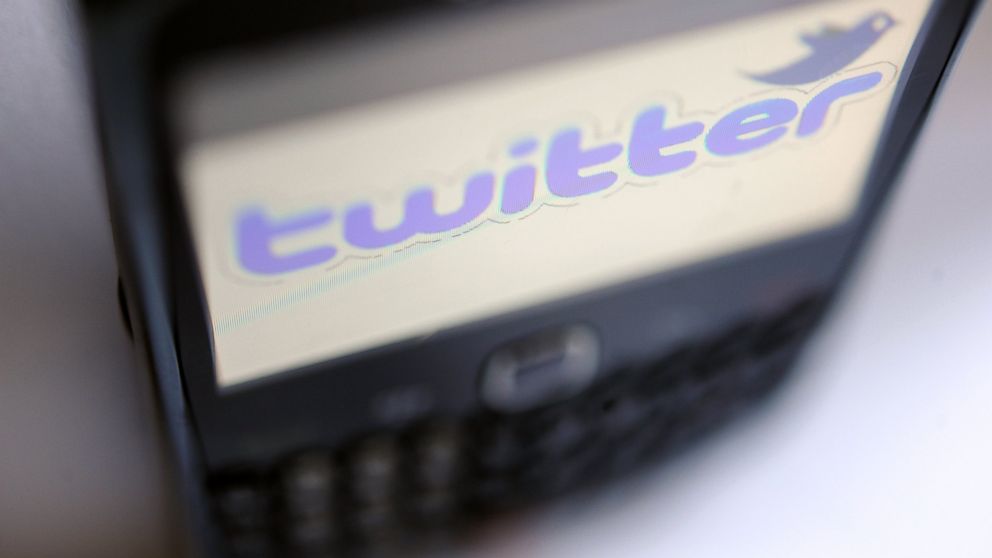 PHOTO: The logo for micro-blogging site Twitter is displayed on a smartphone screen in this Oct. 23, 2012 photo.