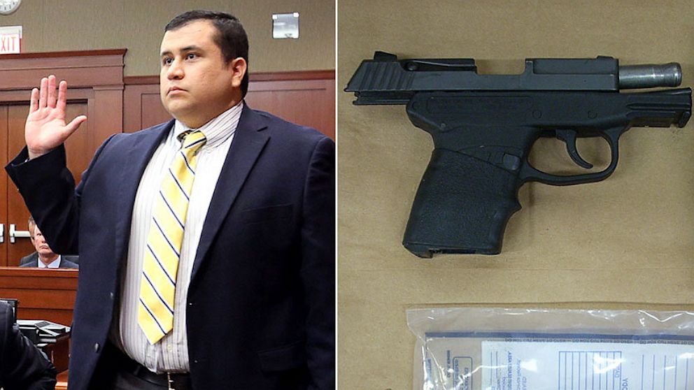 PHOTO: George Zimmerman and George Zimmermans Kel Tec PF-9 9mm handgun.