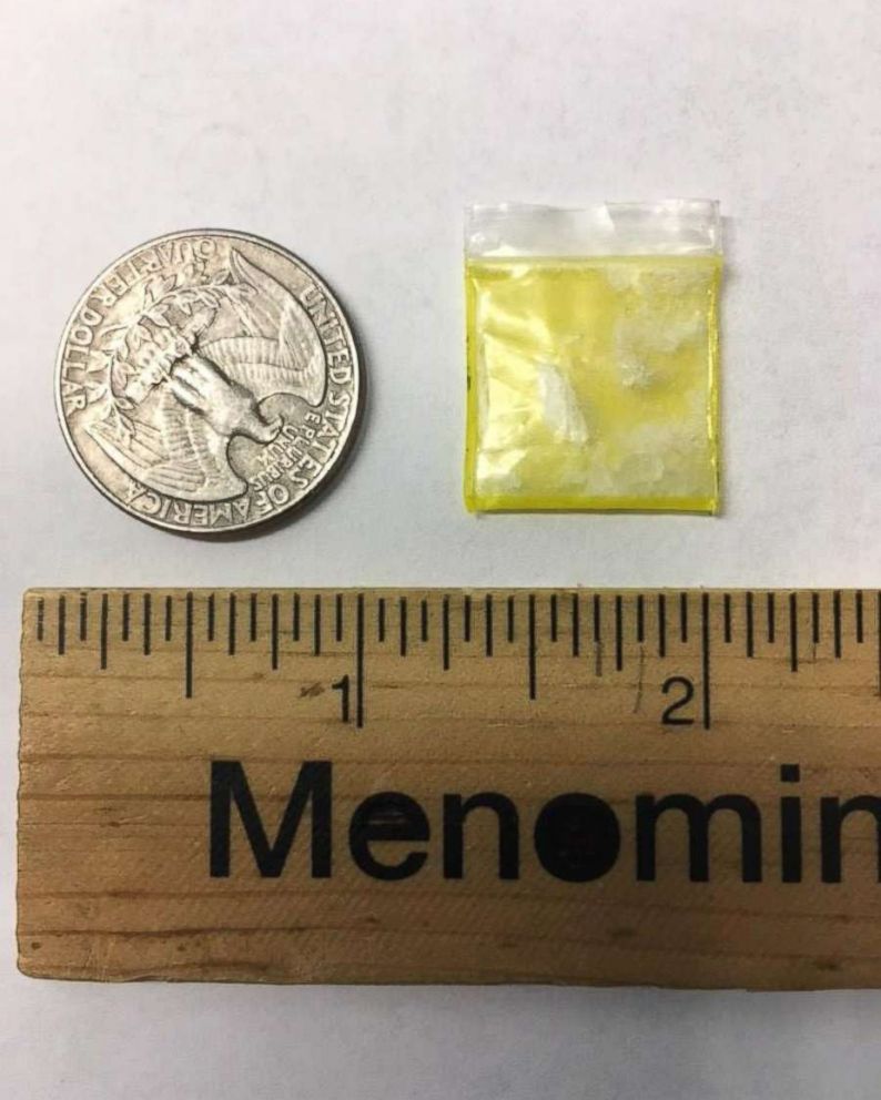 PHOTO: Menominee Tribal Police alerted parents to dump their kids bags of candy after a quarter-sized glasserine baggy of meth was pulled from a young childs bag during an event on the reservation.