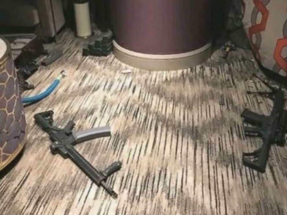 Inside gunman Stephen Paddocks hotel room at the Mandalay Hotel in Las Vegas.