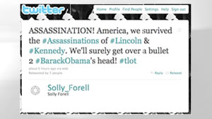conservative blogger investigated after he calling for assassination of President Obama via twitter
