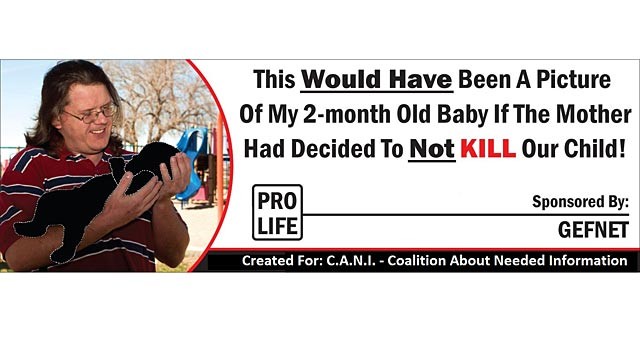 PHOTO: Greg Fultz put up this abortion billboard in New Mexico.