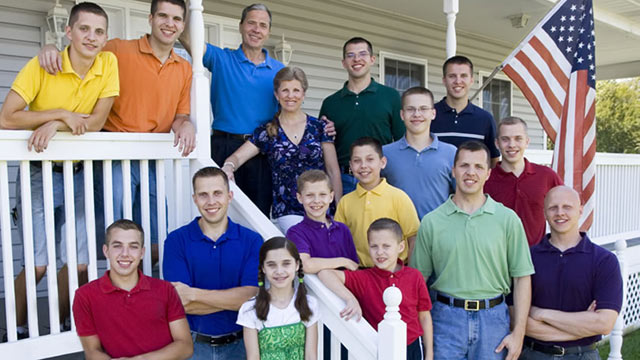PHOTO: The Arndt family, are seen with their sixteen children, in this undated file photo.