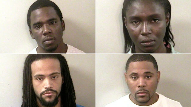 PHOTO: Brandon X. Benson, Anthony Mingo, Hakeem Birch, and Denise Lashawn Bailey were, Jan. 19, 2012, by the Florida A&M University Police Department and are facing hazing charges.