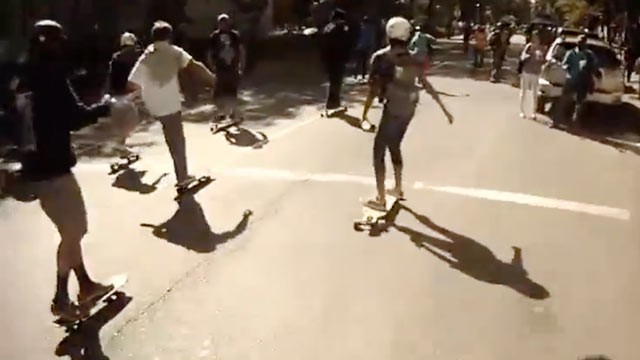 PHOTO: A judge issued an injunction against the 10th annual flash-mob style longboard race from 116th to Wall St. known as the