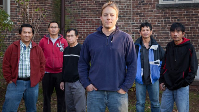 PHOTO: Left to right: Gunawan Liem, Rovani Wangko, Arino Massie, Seth Kaper-Dale, Roby Sanger, and Harry Pangemanan. Kaper-Dale aided the other men, who took sanctuary at a New Jersey church instead of complying with U.S. orders to deport to Indonesia.