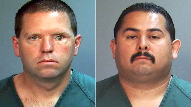 PHOTO: Officer Manuel Ramos and Cpl. Jay Cicinelli mugshots
