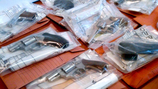 PHOTO: Guns confiscated by police from New York City street gangs.