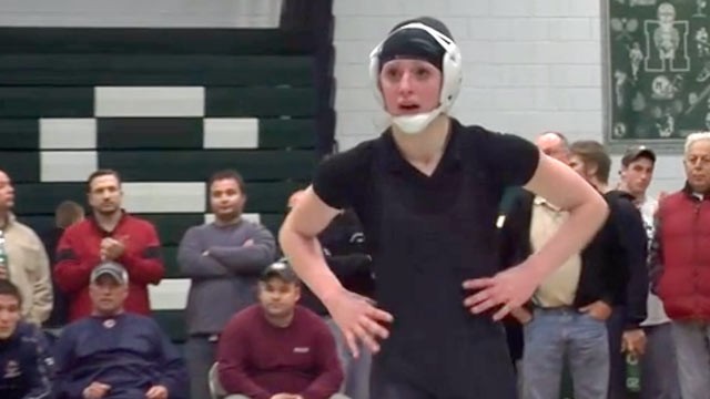 PHOTO: Danielle Coughlin became the first female wrestler to win a state championship in Massachusetts on Feb. 20, 2013.