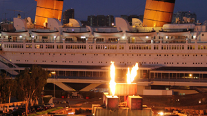 PHOTO A 1930s cruise ship turned World War II vessel is now a modern day floating hotel and museum in Long Beach, Calif.